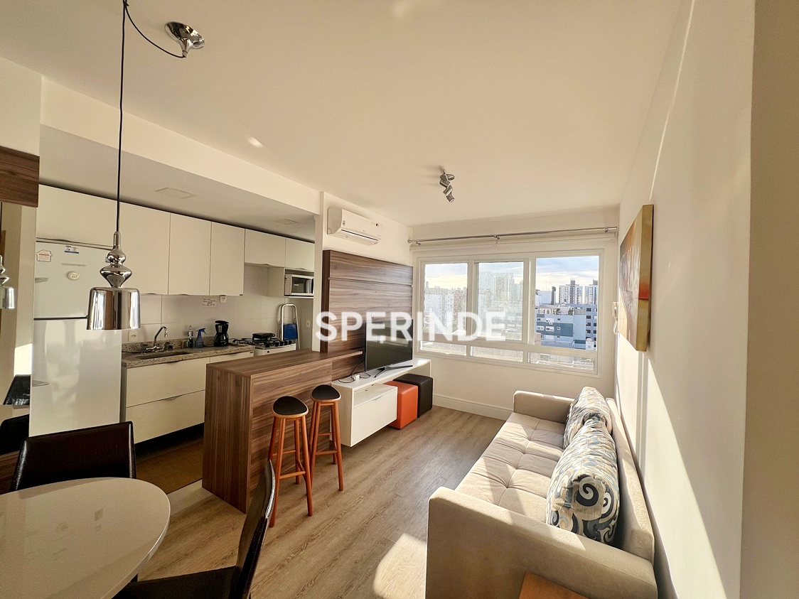 Apartamento para alugar com 38m², 1 quarto, 1 vaga no bairro Menino Deus em Porto Alegre